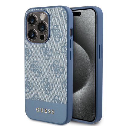 Ovitek za Apple iPhone 15 Pro, Guess, 4G Stripe, Modra