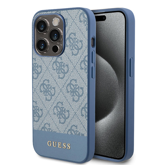 Ovitek za Apple iPhone 15 Pro, Guess, 4G Stripe, Modra
