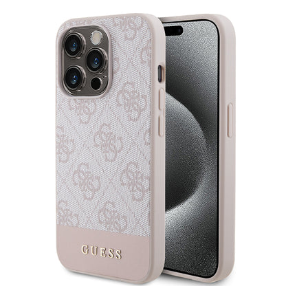 Ovitek za Apple iPhone 15 Pro, Guess, 4G Stripe, Roza