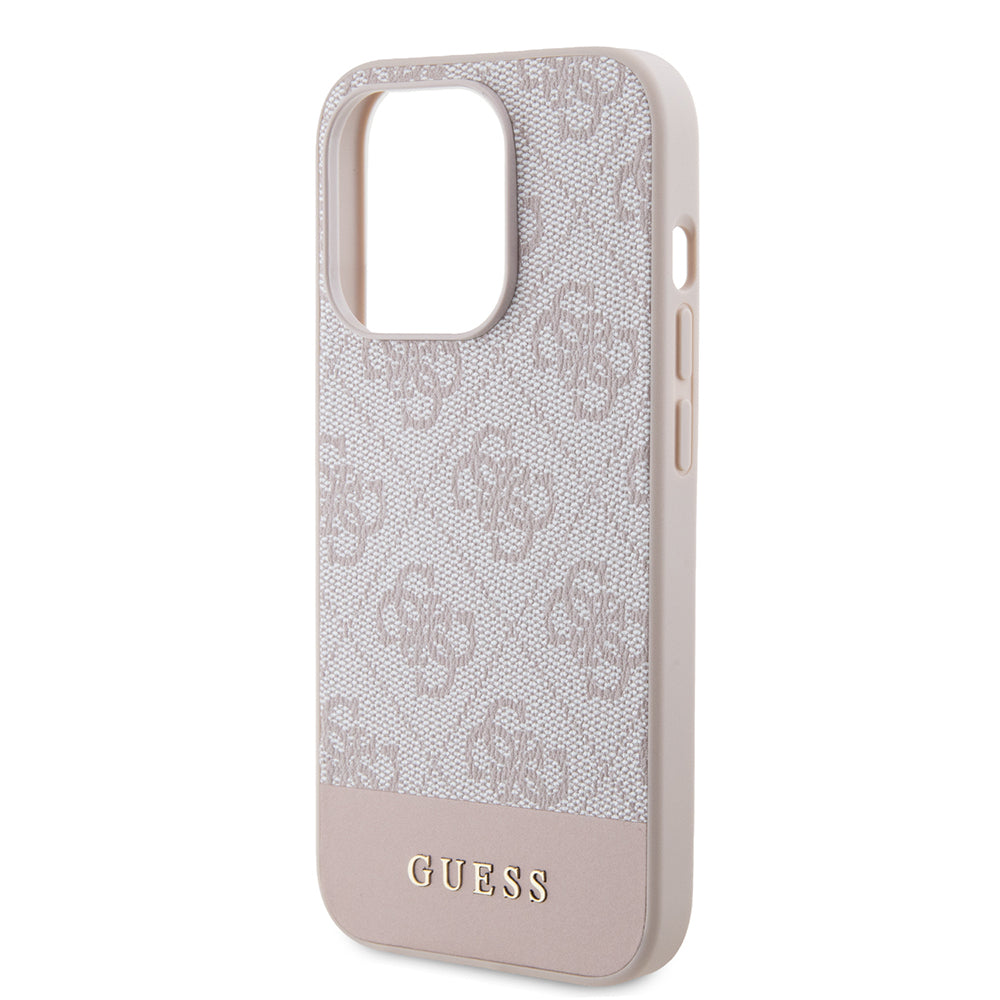 Ovitek za Apple iPhone 15 Pro, Guess, 4G Stripe, Roza