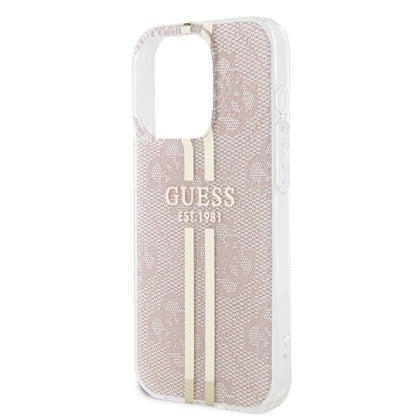 Ovitek za Apple iPhone 15 Pro, Guess, IML 4G Gold Stripe, Roza