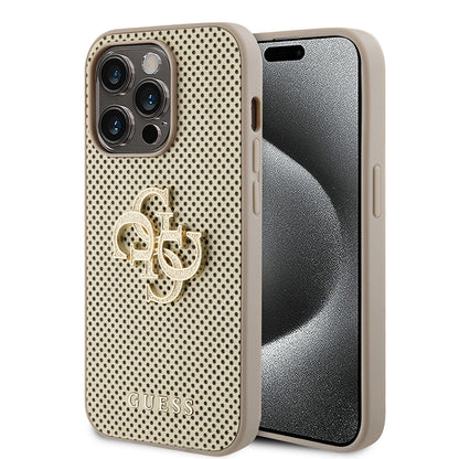Ovitek za Apple iPhone 15 Pro, Guess, Perforated 4G, Zlat.