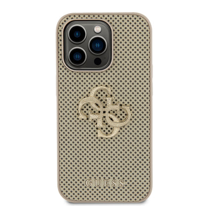 Ovitek za Apple iPhone 15 Pro, Guess, Perforated 4G, Zlat.