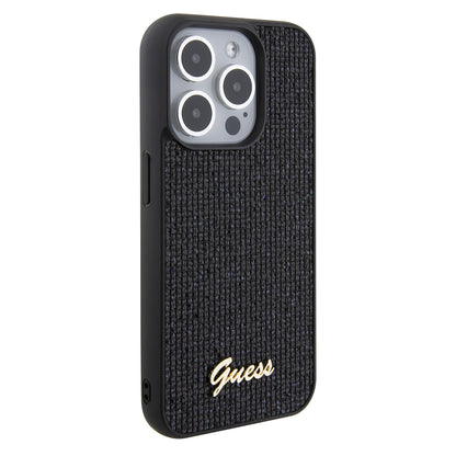 Ovitek za Apple iPhone 15 Pro, Guess, PU Square Mirror Script Logo, Črn GUHCP15LPMSDGSK
