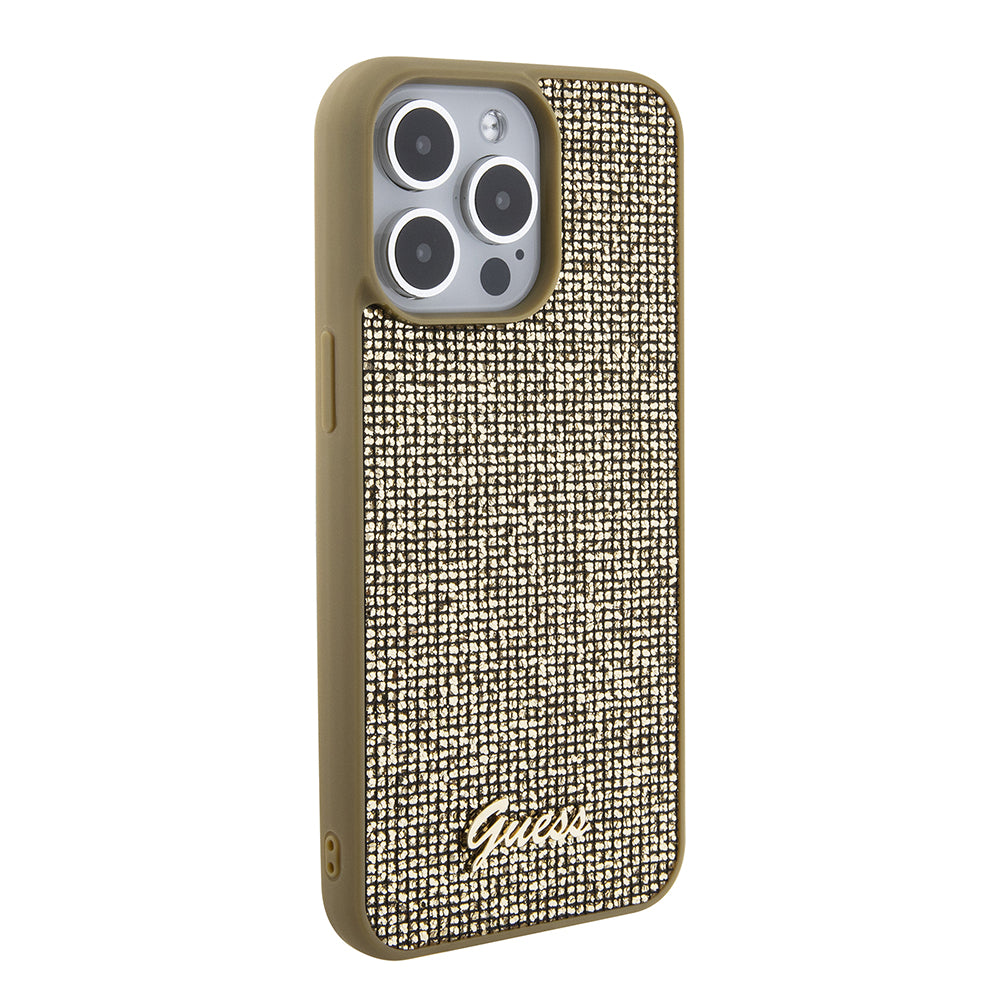 Ovitek za Apple iPhone 15 Pro Max, Guess, Disco Metal Script, Zlat