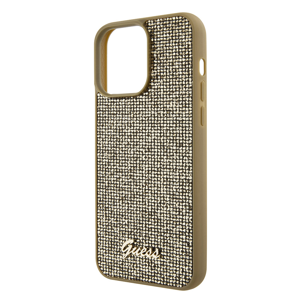 Ovitek za Apple iPhone 15 Pro Max, Guess, Disco Metal Script, Zlat