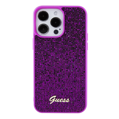 Ovitek za Apple iPhone 15 Pro Max, Guess, Disco Metal Script, Fuksija