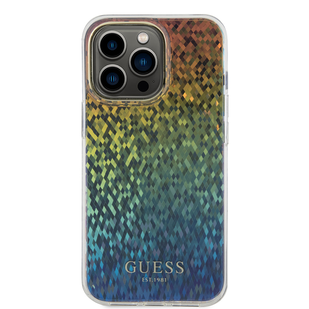 Ovitek za Apple iPhone 15 Pro Max, Guess, IML Faceted Mirror Disco Iridescent, Večbarvno