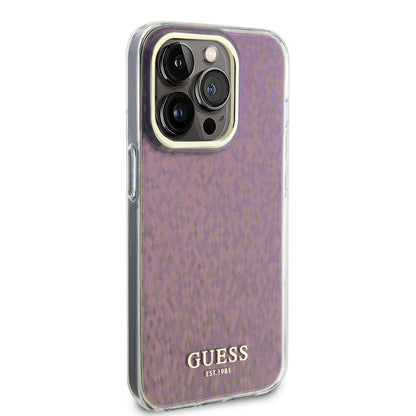 Ovitek za Apple iPhone 15 Pro Max, Guess, IML Faceted Mirror Disco Iridescent, Roza