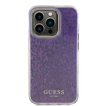 Ovitek za Apple iPhone 15 Pro Max, Guess, IML Faceted Mirror Disco Iridescent, Roza