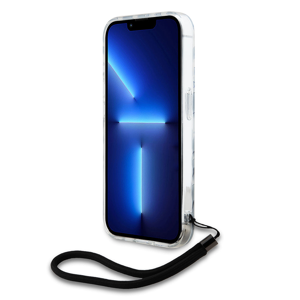 Ovitek za Apple iPhone 15 Pro Max, Karl Lagerfeld, IML Luxury Zebra Pattern with Strap, črn