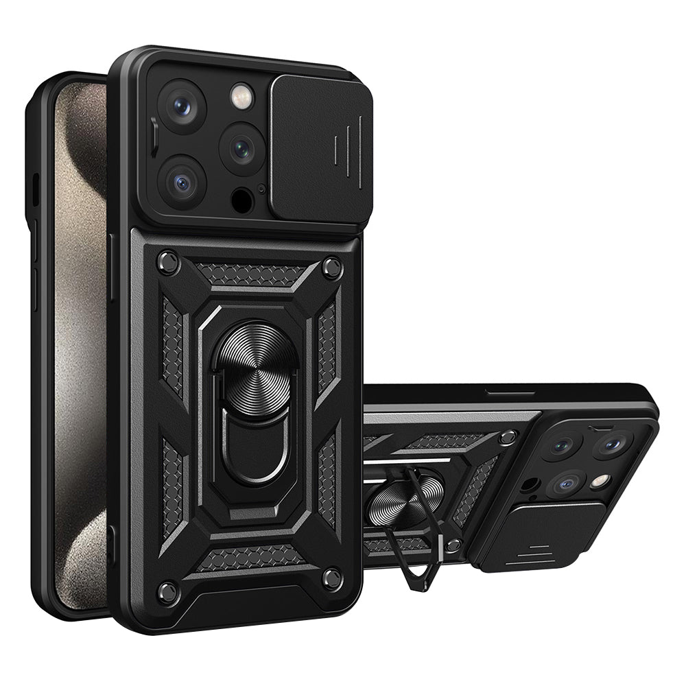 Ovitek za Apple iPhone 15 Pro Max, Techsuit, CamShield, Črn