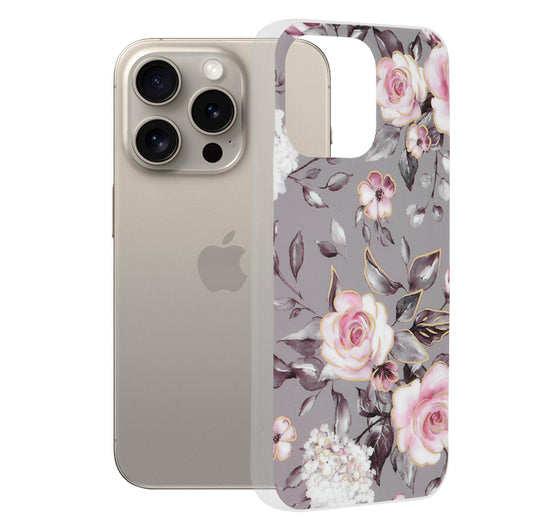 Ovitek za Apple iPhone 15 Pro Max, Techsuit, Marble, Siva