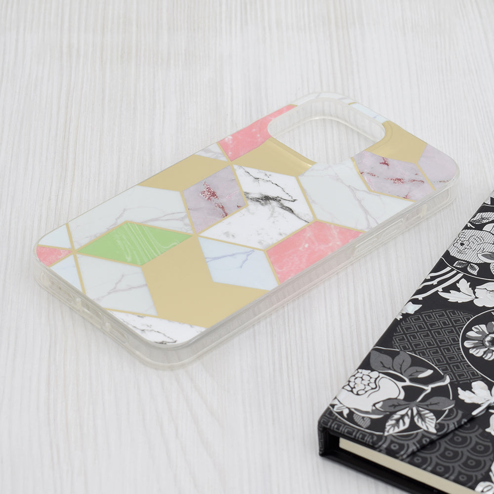Case for Apple iPhone 15 Pro Max, Techsuit, Marble, Purple