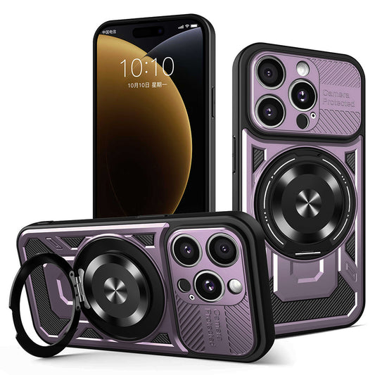 Ovitek za Apple iPhone 15 Pro Max, Techsuit, RuggedCam, Vijoličen