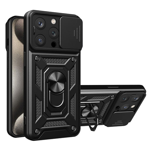 Ovitek za Apple iPhone 15 Pro, Techsuit, CamShield, Črn