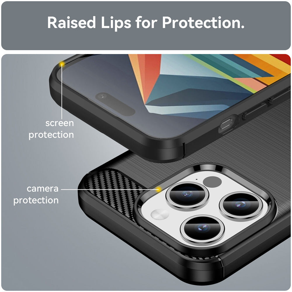 Ovitek za Apple iPhone 15 Pro, Techsuit, Karbon, Črn