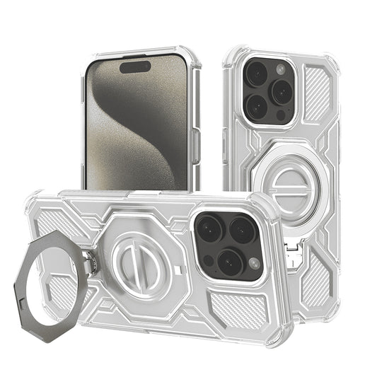 Ovitek za Apple iPhone 15 Pro, Techsuit, Carbon Shield Pro, Bela