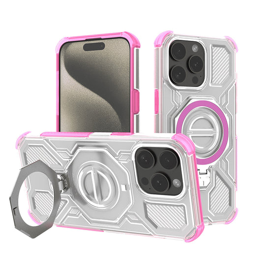 Ovitek za Apple iPhone 15 Pro, Techsuit, Carbon Shield Pro, roza