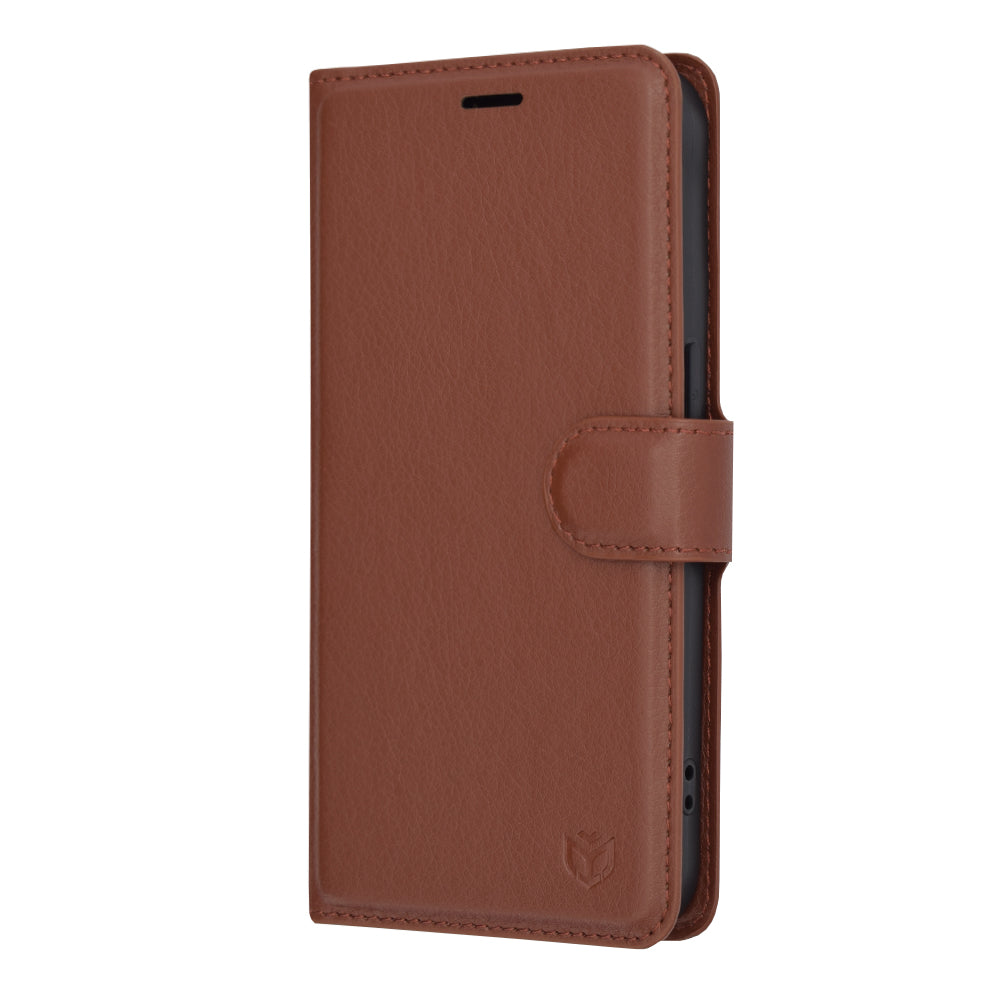 Ovitek za Apple iPhone 15 Pro, Techsuit, usnjeni folio, rjav