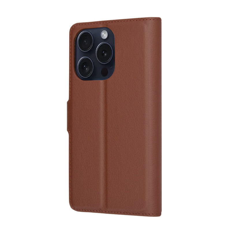 Ovitek za Apple iPhone 15 Pro, Techsuit, usnjeni folio, rjav