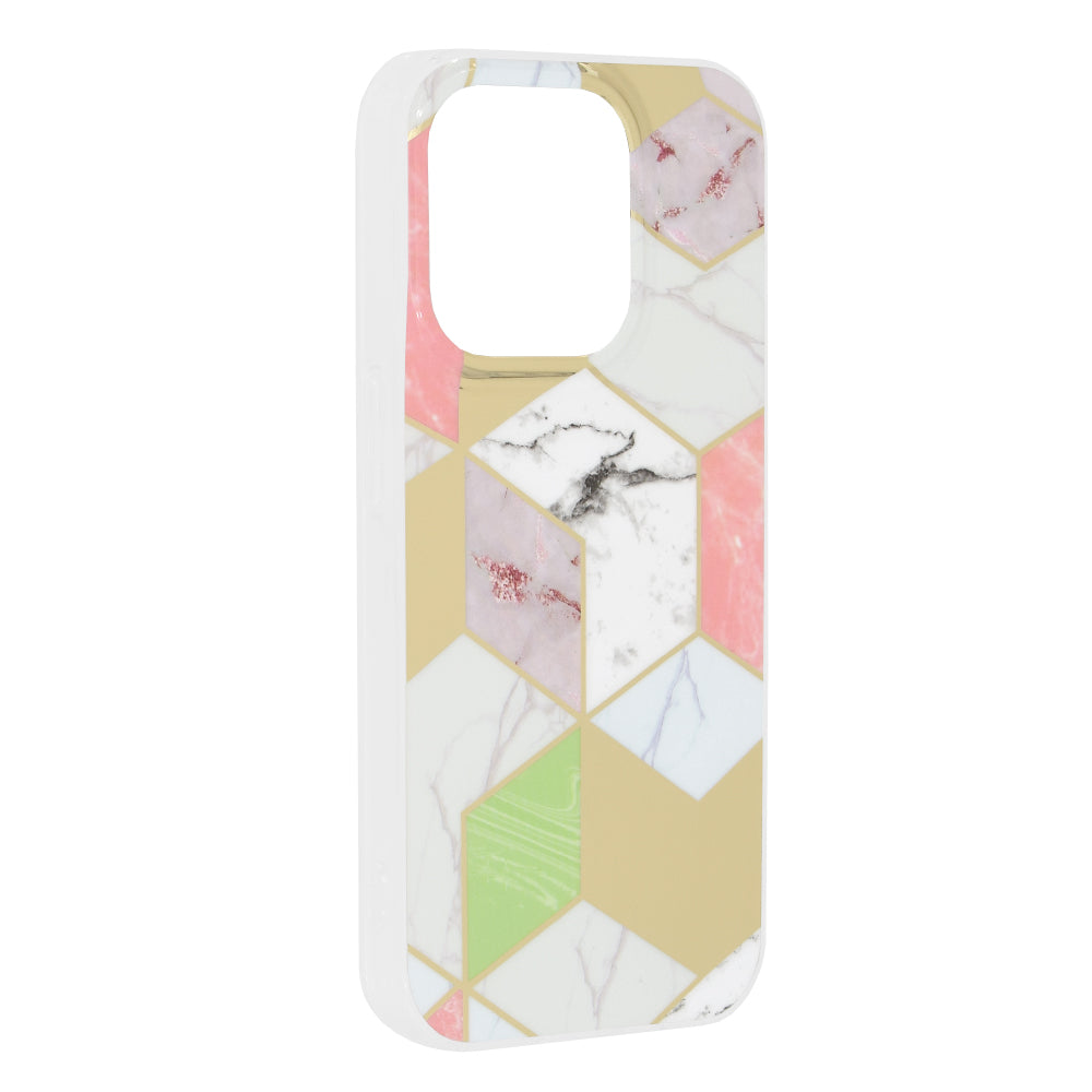 Ovitek za Apple iPhone 15 Pro, Techsuit, Marble, Vijoličen