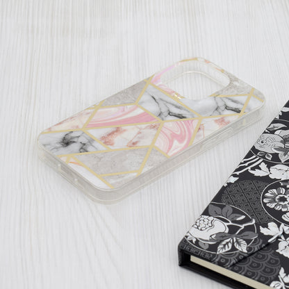 Ovitek za Apple iPhone 15 Pro, Techsuit, Marble, roza