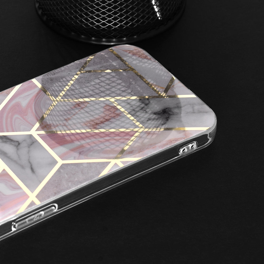 Ovitek za Apple iPhone 15 Pro, Techsuit, Marble, roza