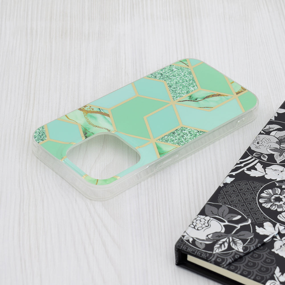 Ovitek za Apple iPhone 15 Pro, Techsuit, Marble, Zelen