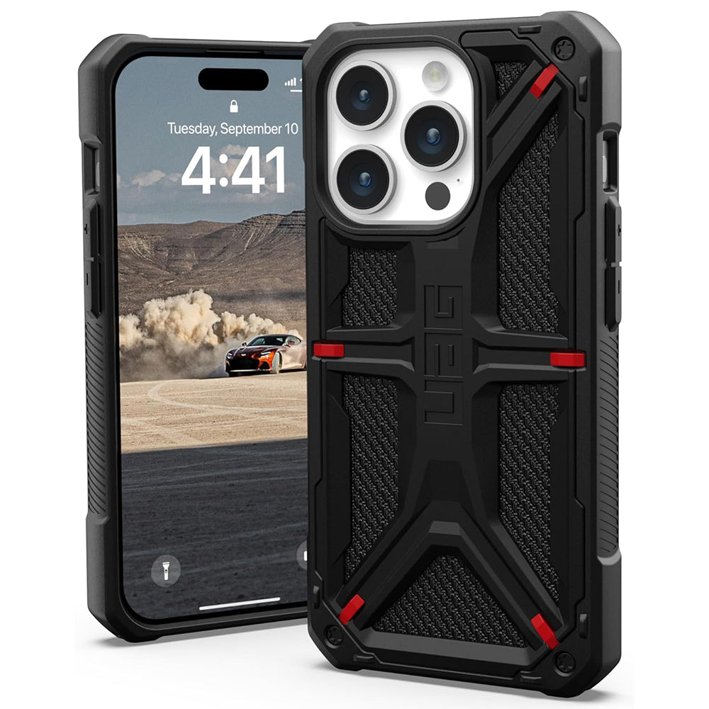 Ovitek za Apple iPhone 15 Pro, Urban Armor Gear, Monarch Kevlar, Črn