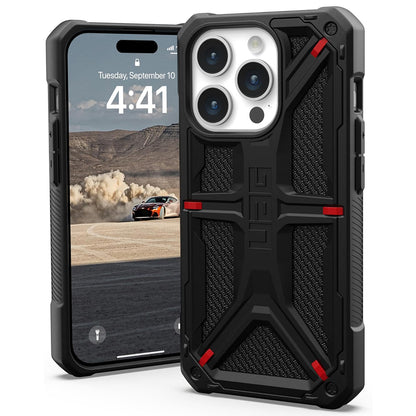 Ovitek za Apple iPhone 15 Pro, Urban Armor Gear, Monarch Kevlar, Črn