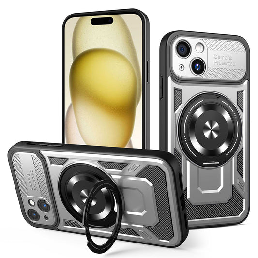 Ovitek za Apple iPhone 15, Techsuit, RuggedCam, Siva