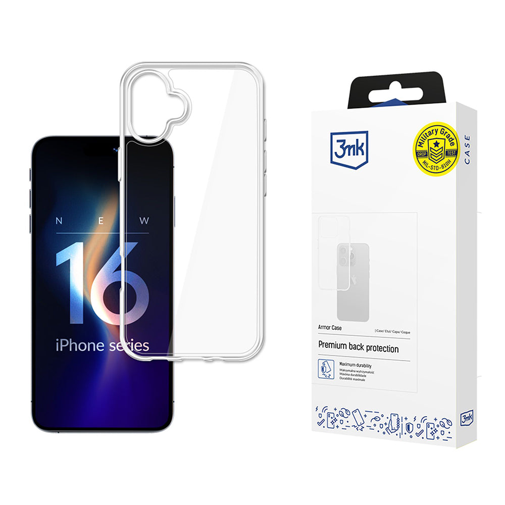 Ovitek za Apple iPhone 16, 3MK, Armor, Prozoren