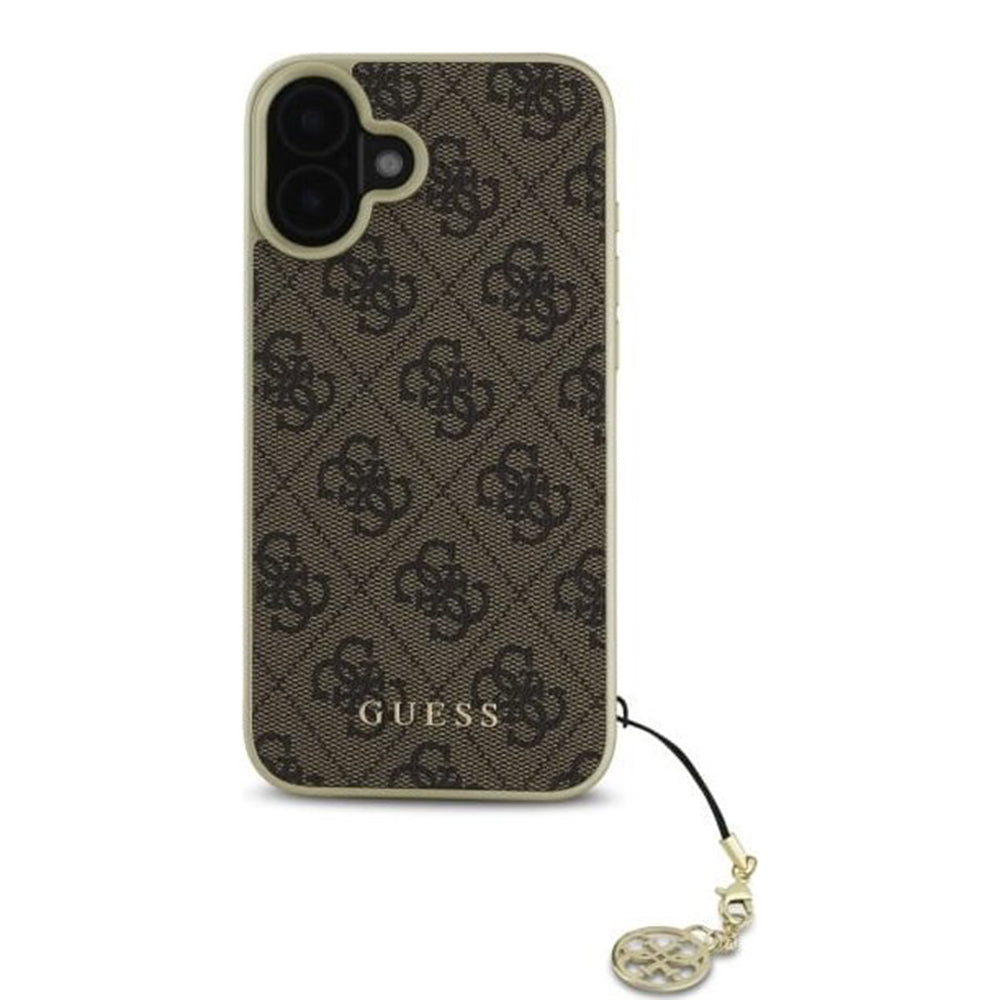Ovitek za Apple iPhone 16, Guess, 4G Charm, rjava