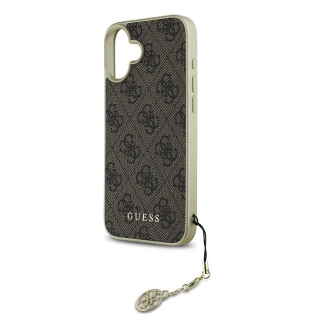 Ovitek za Apple iPhone 16, Guess, 4G Charm, rjava