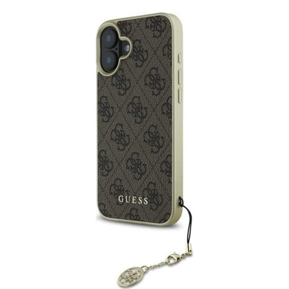 Ovitek za Apple iPhone 16, Guess, 4G Charm, rjava