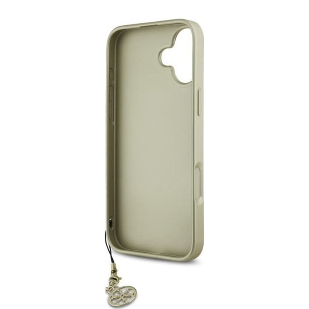 Ovitek za Apple iPhone 16, Guess, 4G Charm, rjava