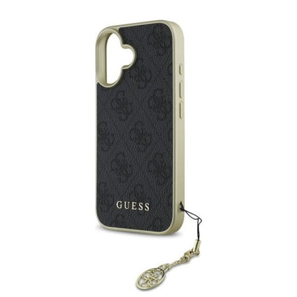 Ovitek za Apple iPhone 16, Guess, 4G Charm, črn
