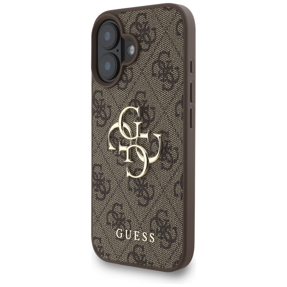 Ovitek za Apple iPhone 16, Guess, 4G Classic Logo with Strap, rjava