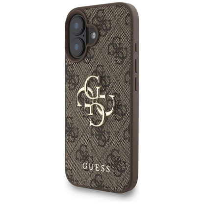 Ovitek za Apple iPhone 16, Guess, 4G Classic Logo with Strap, rjava