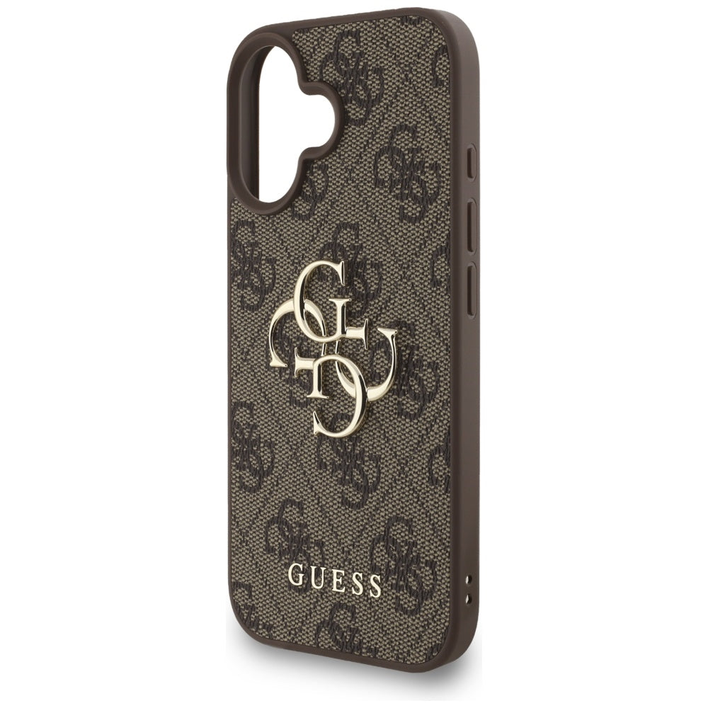 Ovitek za Apple iPhone 16, Guess, 4G Classic Logo with Strap, rjava