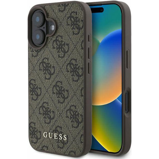 Ovitek za Apple iPhone 16, Guess, 4G Classic, rjava