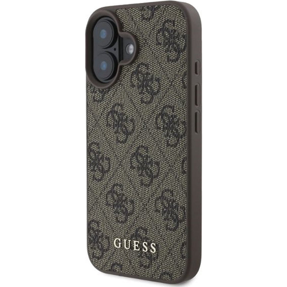Ovitek za Apple iPhone 16, Guess, 4G Classic, rjava