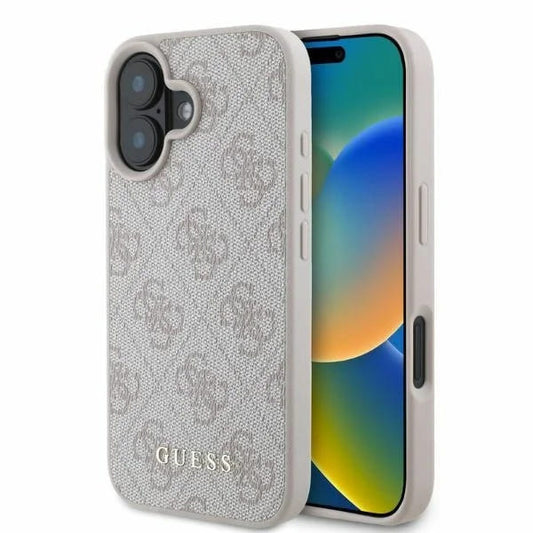 Ovitek za Apple iPhone 16, Guess, 4G Classic, Roza