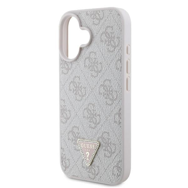 Ovitek za Apple iPhone 16, Guess, Crossbody 4G Triangle Strass, Modra