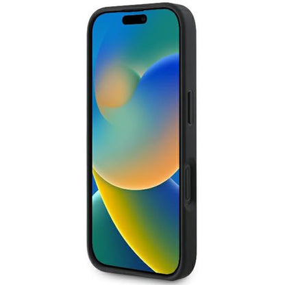 Ovitek za Apple iPhone 16, Guess, Fixed Glitter Big 4G, črn