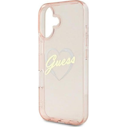 Ovitek za Apple iPhone 16, Guess, IML Heart, Roza