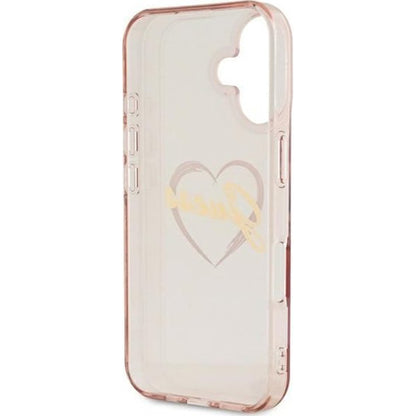 Ovitek za Apple iPhone 16, Guess, IML Heart, Roza