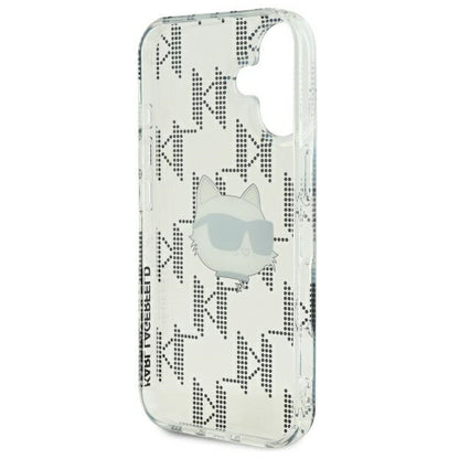 Case for Apple iPhone 16, Karl Lagerfeld, IML Luxury Electroplated Choupette's Head, Transparent