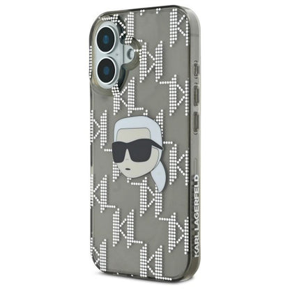Case for Apple iPhone 16, Karl Lagerfeld, IML Luxury Electroplated Karl's Head, Black
